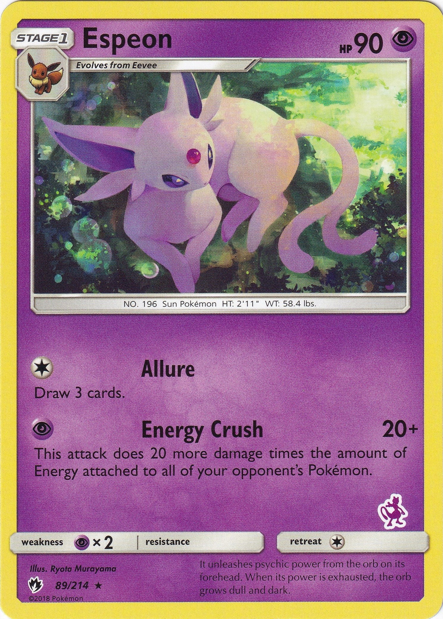 Espeon - 89/214 (Mewtwo Stamped) (089/214) (Battle Academy) (BTA)