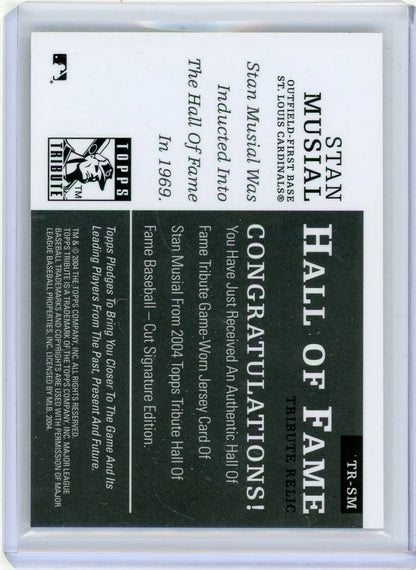 Stan Musial 2004 Topps Tribute Hall of Fame Game-Worn Jersey Relic