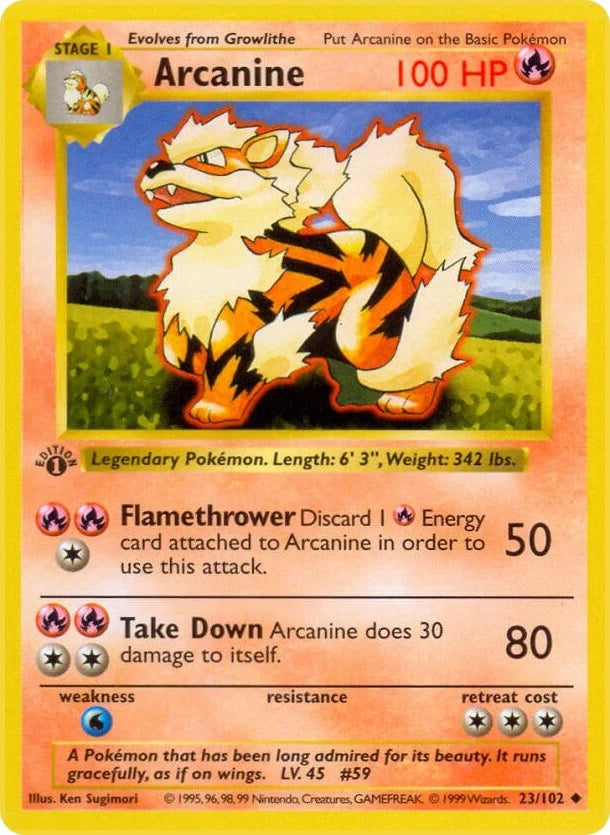 Arcanine (023/102) (Base Set (Shadowless)) (BSS)