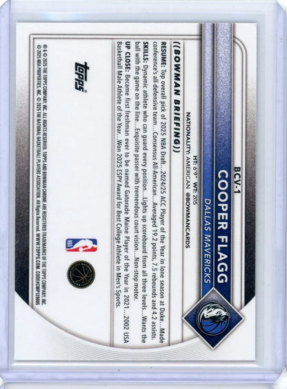Cooper Flagg 2025-26 Bowman Chrome reptilian ref. RC