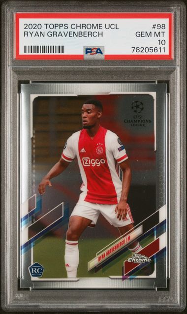 Ryan Gravenberch 2020 Topps Chrome rookie card PSA 10