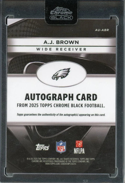 A.J. Brown 2025 Topps Chrome Black Autograph Orange #'d 11/25