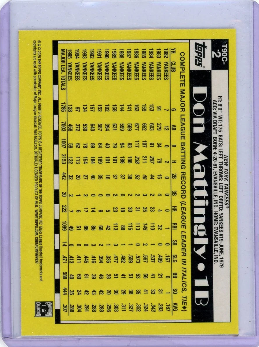 Don Mattingly 2025 Topps Chrome Silver Pack 35th Anniversary Blue #'d 100/150