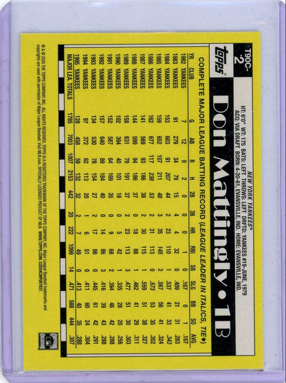Don Mattingly 2025 Topps Chrome Silver Pack 35th Anniversary Blue #'d 100/150