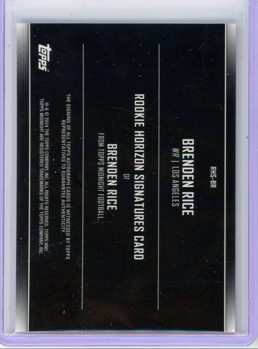 Brenden Rice 2024 Topps Midnight Rookie Horizon Signatures Auto RC
