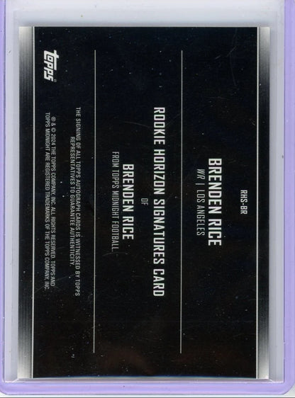 Brenden Rice 2024 Topps Midnight Rookie Horizon Signatures Auto RC