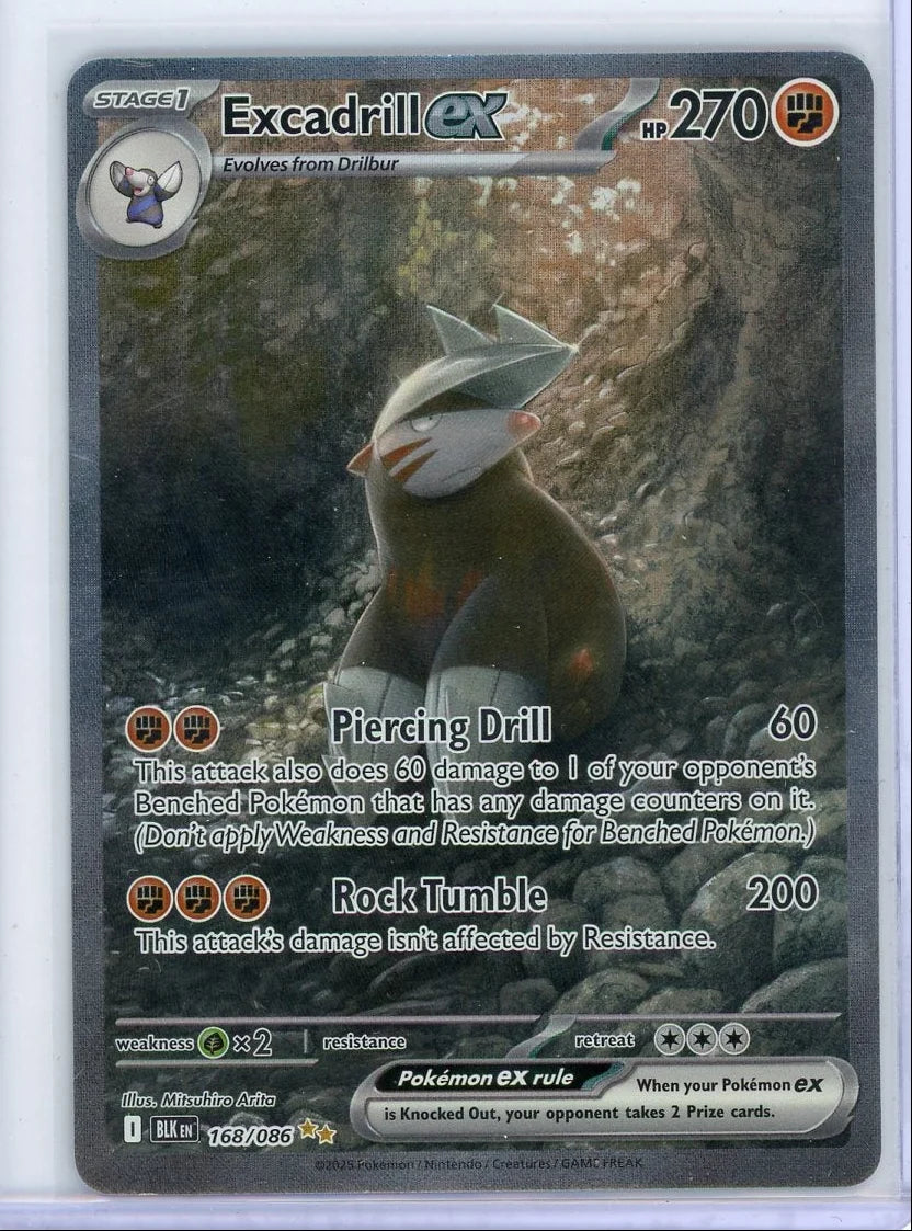 Excadrill ex Pokémon Black Bolt Special Illustration Rare #168/086
