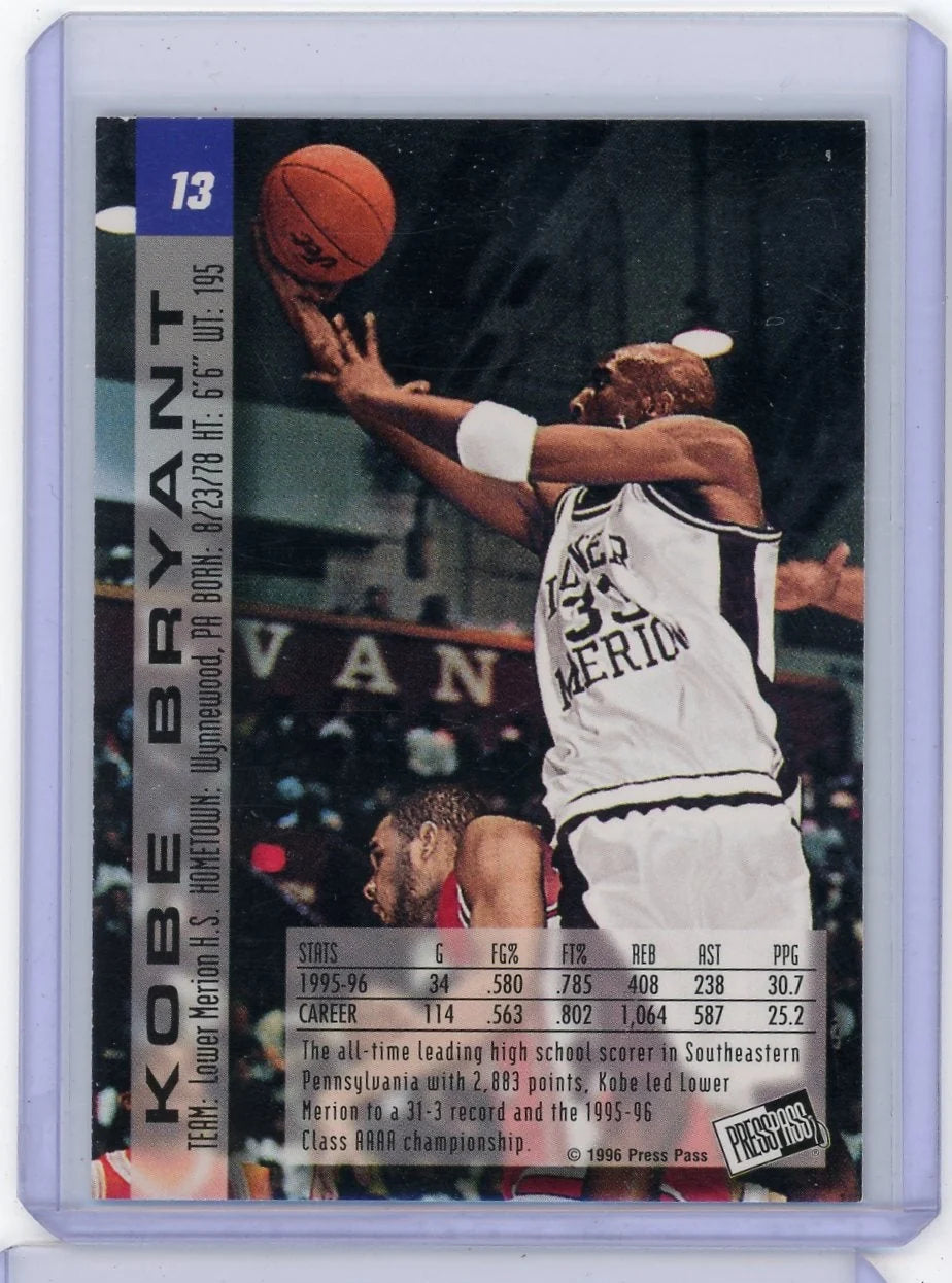 Kobe Bryant 1996 Press Pass Rookie #13