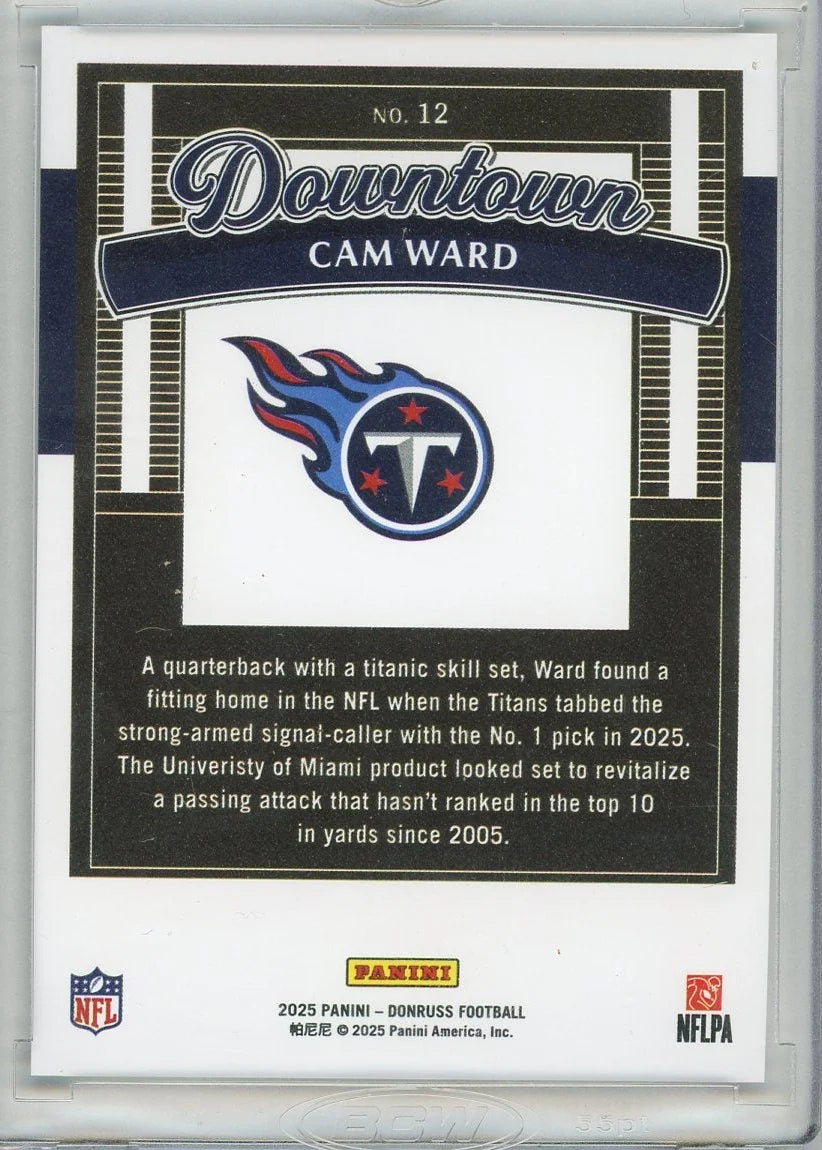 Cam Ward 2025 Panini Donruss Downtown RC
