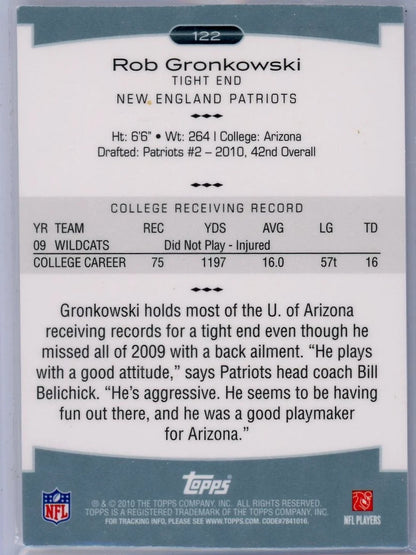 Rob Gronkowski 2010 Topps Platinum refractor RC