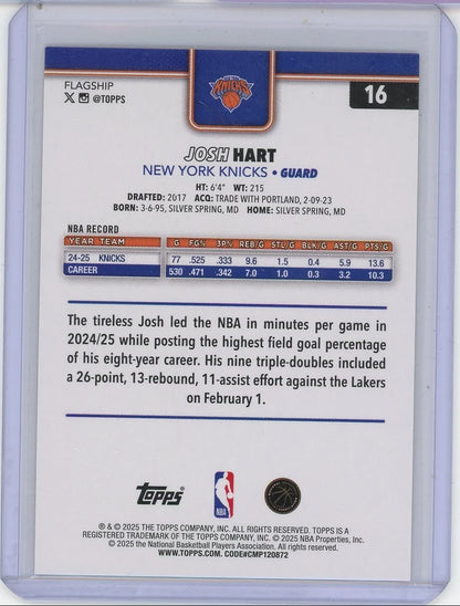 Josh Hart 2025-26 Topps Orange Shimmer #'d 08/25