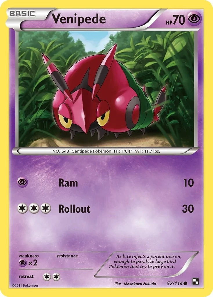 Venipede (52/114) (Black and White) (BLW)