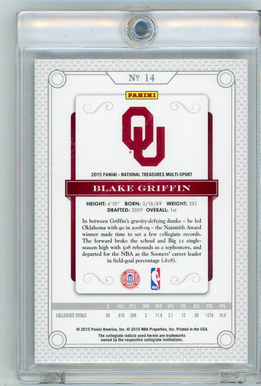 Blake Griffin 2015 Panini National Treasures Multi-Sport #'d 3/5