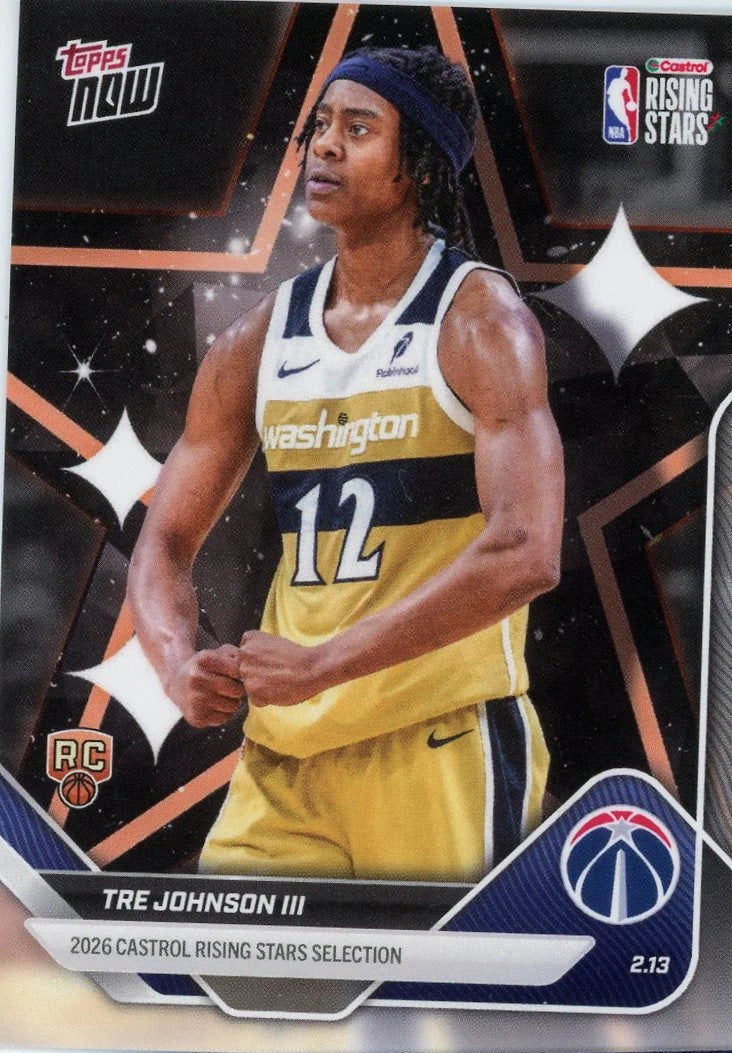 Tre Johnson III 2026 Topps NOW Rising Stars rookie card #RS11