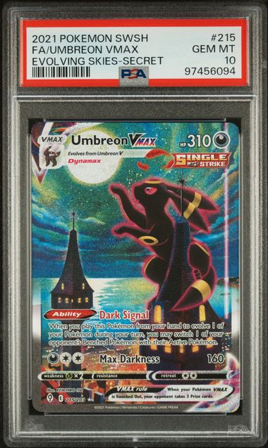 Umbreon VMAX Full Art 2021 Pokémon Evolving Skies Secret rare #215/203 PSA 10