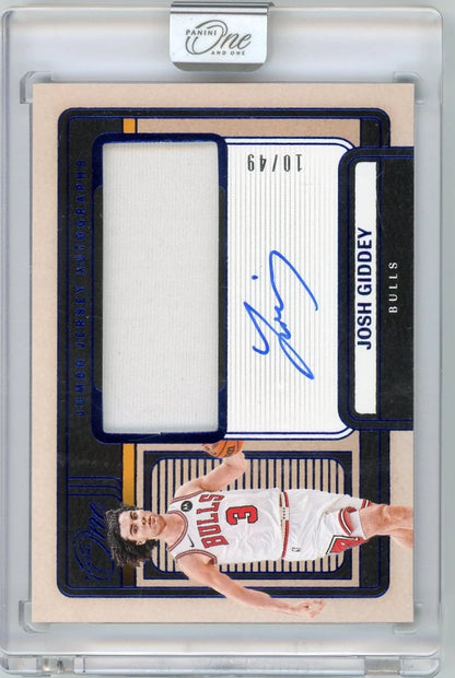 Josh Giddey 2024-25 Panini One and One Jumbo Jersey Autograph Blue #'d 10/49