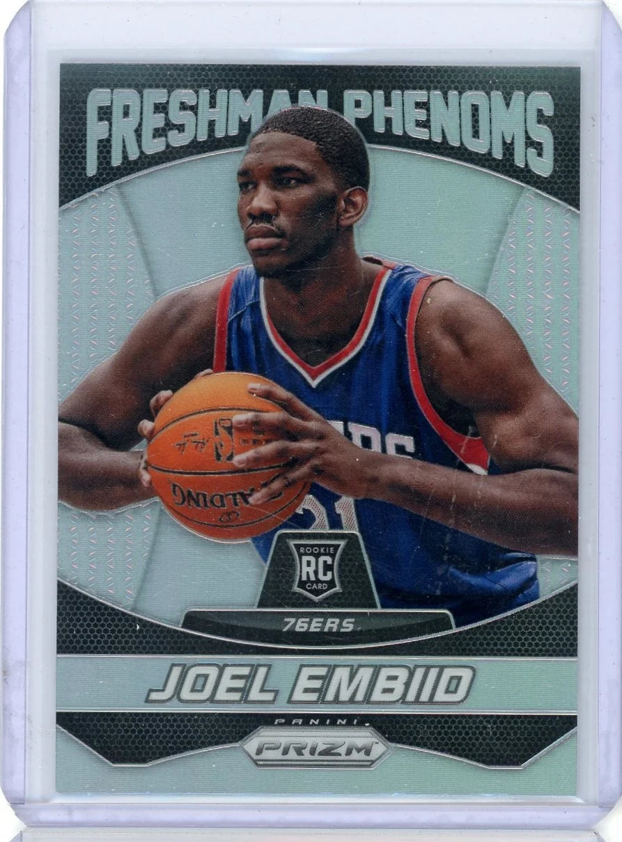 Joel Embiid 2014-15 Panini Prizm Freshman Phenoms silver prizm rookie card