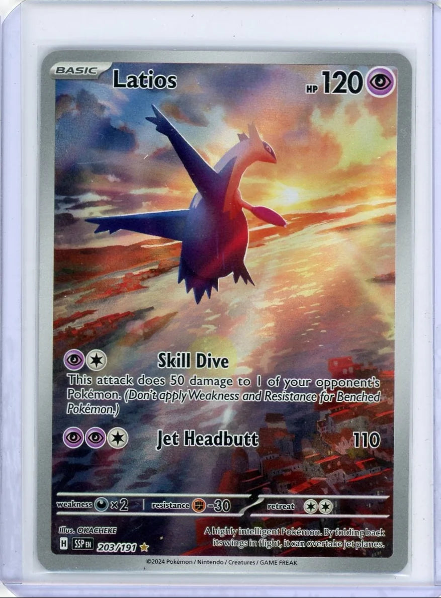 Latios Pokémon Surging Sparks Illustration Rare #203/191