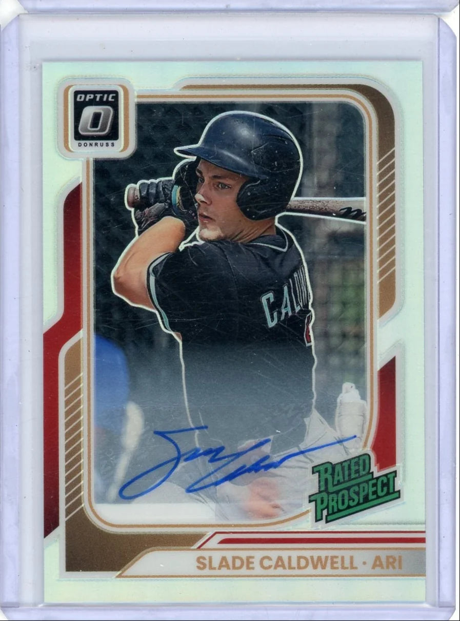 Slade Caldwell 2026 Panini Donruss Optic autograph silver prizm