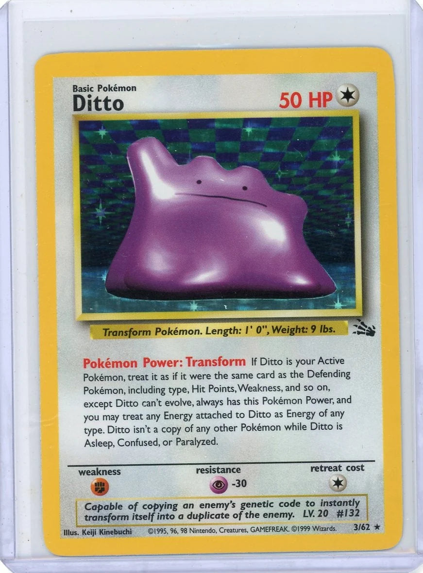 Ditto 1999 Pokémon Fossil Holo Rare #3/62 LP