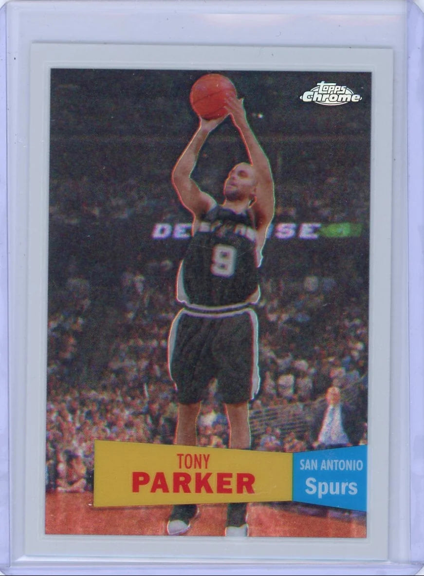 Tony Parker 2007 Topps Chrome retro white refractor #'d 38/99
