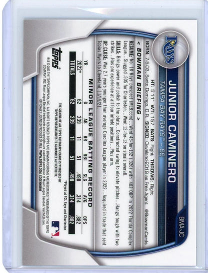 Junior Caminero 2023 Bowman Chrome Mega Box Autograph