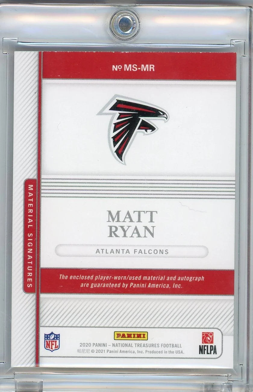 Matt Ryan 2020 Panini National Treasures Material Signatures NFL Shield Autograph #'d 1/1