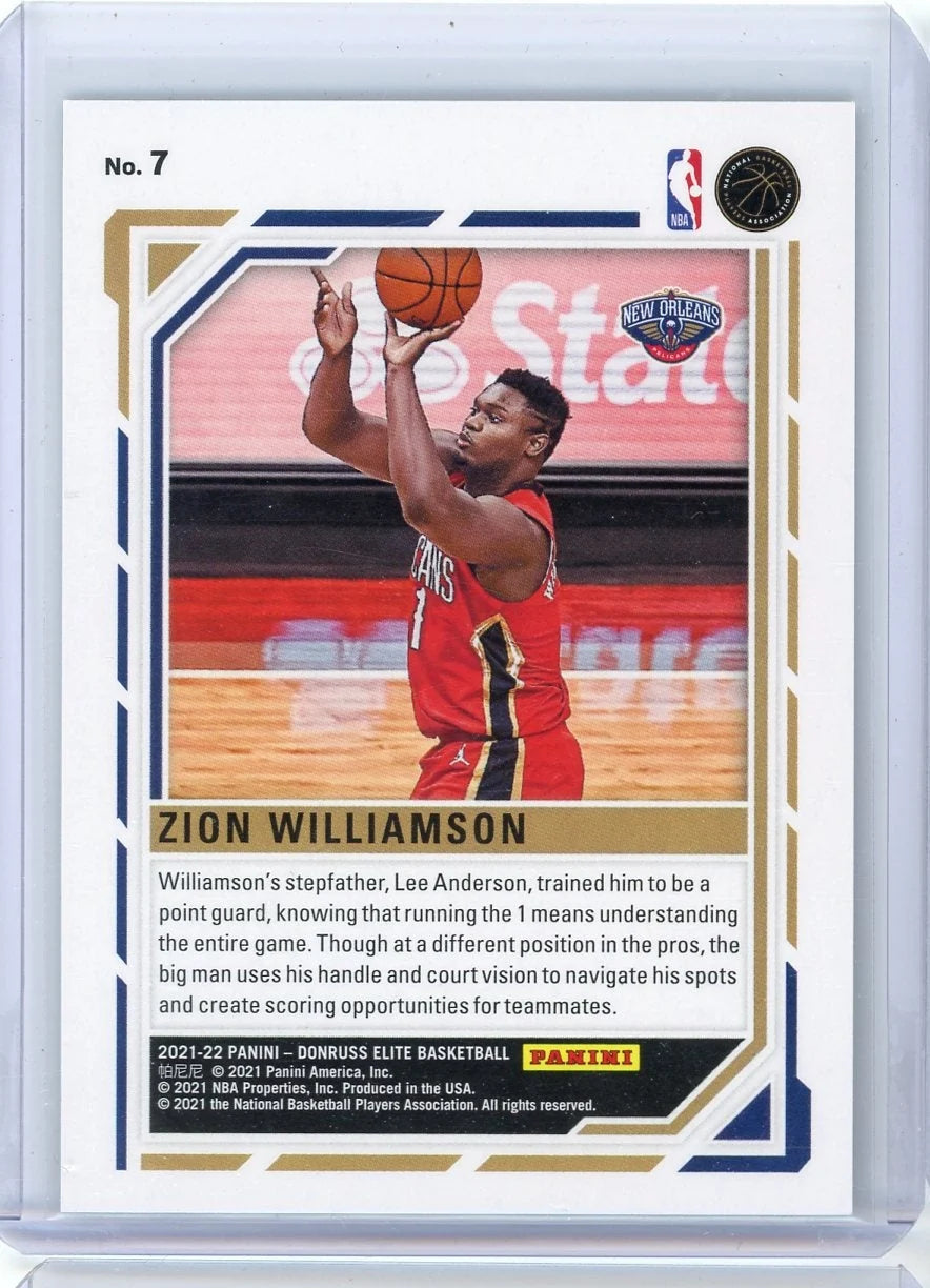 Zion Williamson 2021-22 Panini Donruss Elite Primary Colors gold #'d 04/10
