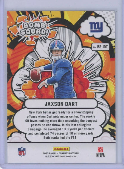 Jaxson Dart 2025 Panini Donruss Football Bomb Squad RC