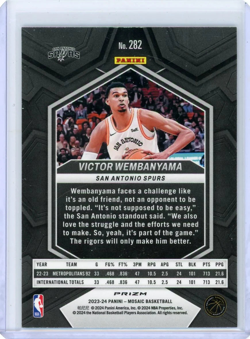 Victor Wembanyama 2023-24 Panini Mosaic City Edition Silver Mosaic Prizm RC