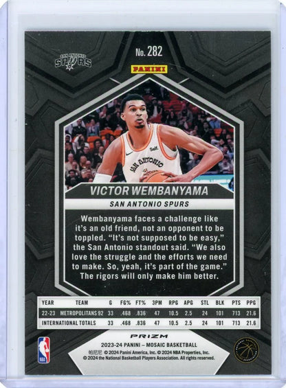 Victor Wembanyama 2023-24 Panini Mosaic City Edition Silver Mosaic Prizm RC