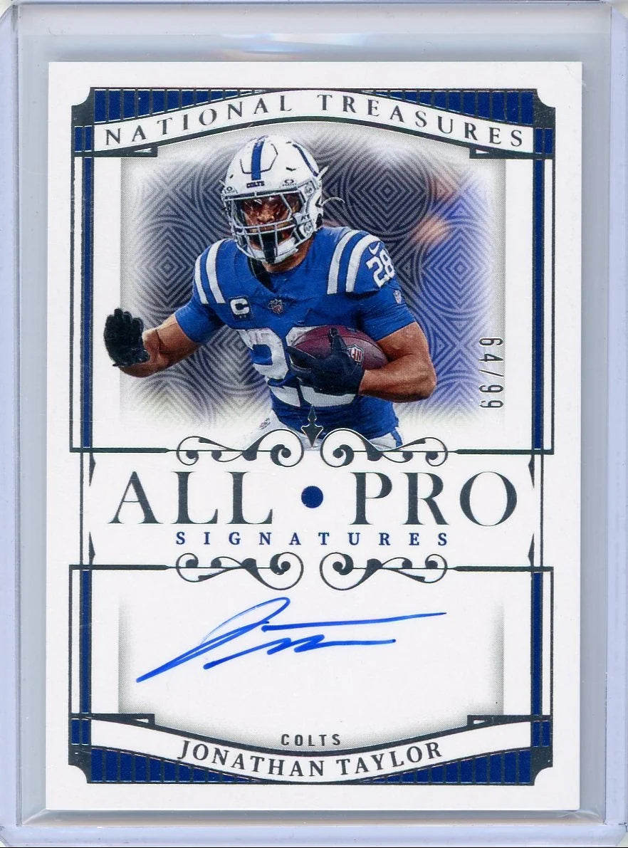 Jonathan Taylor 2025 Panini National Treasures All Pro Signatures #'d 64/99