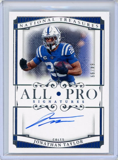 Jonathan Taylor 2025 Panini National Treasures All Pro Signatures #'d 64/99