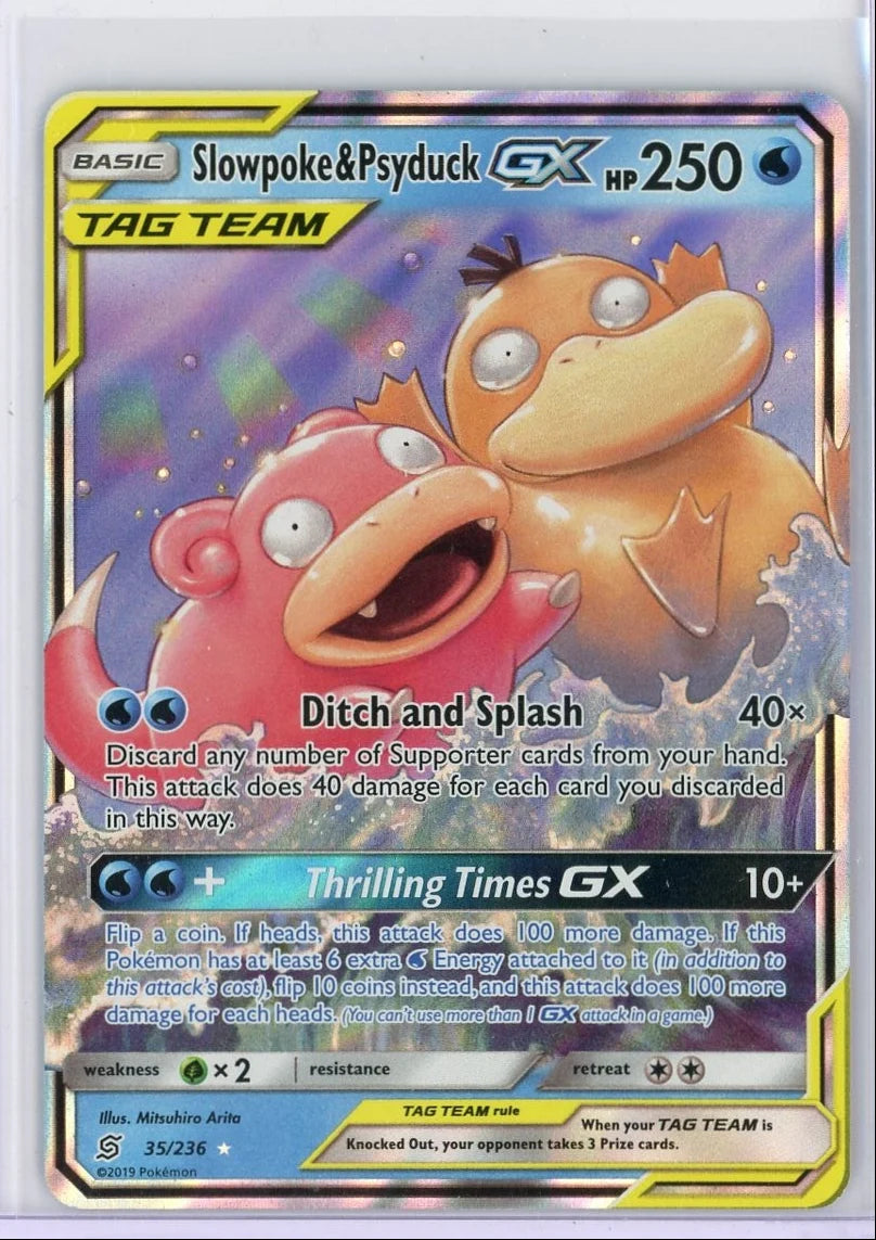 Slowpoke & Psyduck GX Pokémon Unified Minds Ultra Rare #35/236