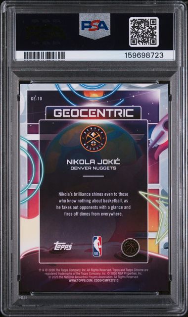 Nikola Jokic 2025-26 Topps Chrome Cosmic Geocentric SSP PSA 9