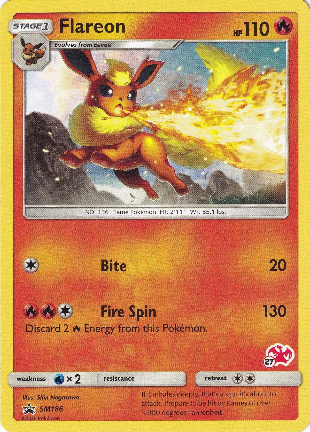 Flareon - SM186 (#27 Charizard Stamped) (SM186) (Battle Academy) (BTA)