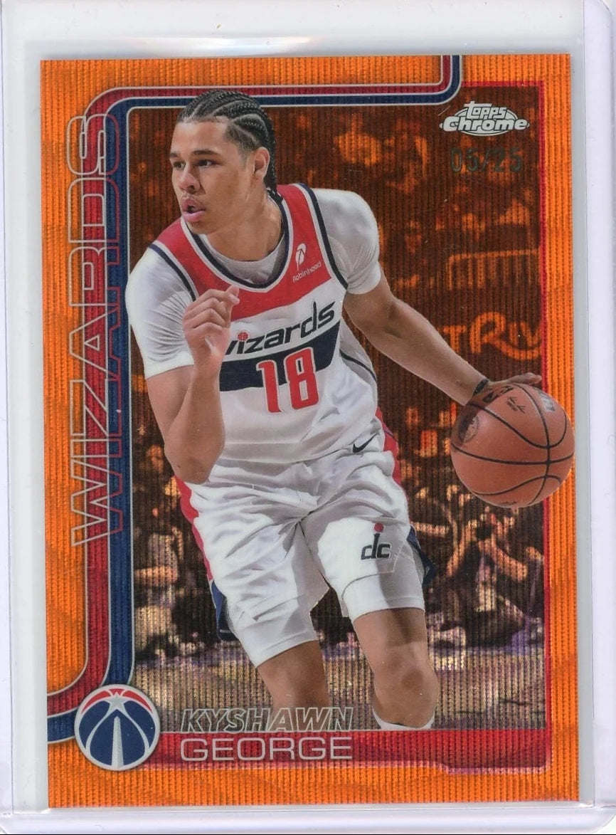 Kyshawn George 2025 Topps Chrome Orange Geometric Refractor #'d 05/25