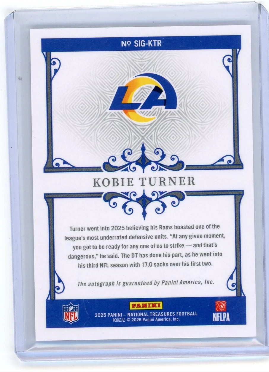 Kobie Turner 2025 Panini National Treasures Signatures #'d 68/99