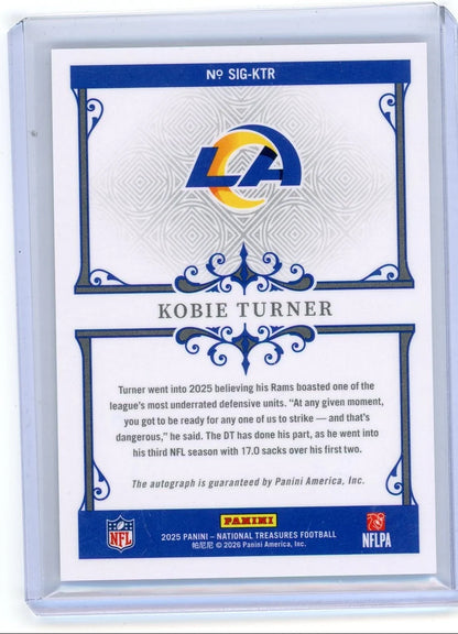 Kobie Turner 2025 Panini National Treasures Signatures #'d 68/99