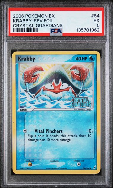 Krabby Pokémon Crystal Guardians (Stamped) #54/100 PSA 5