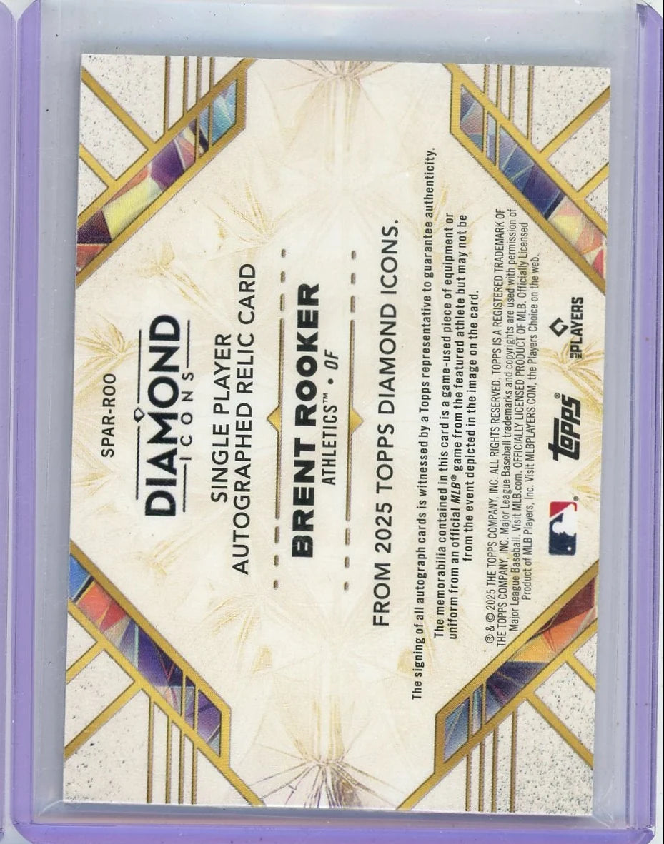 Brent Rooker 2025 Topps Diamond Icons autograph game-used bat relic #'d 09/10