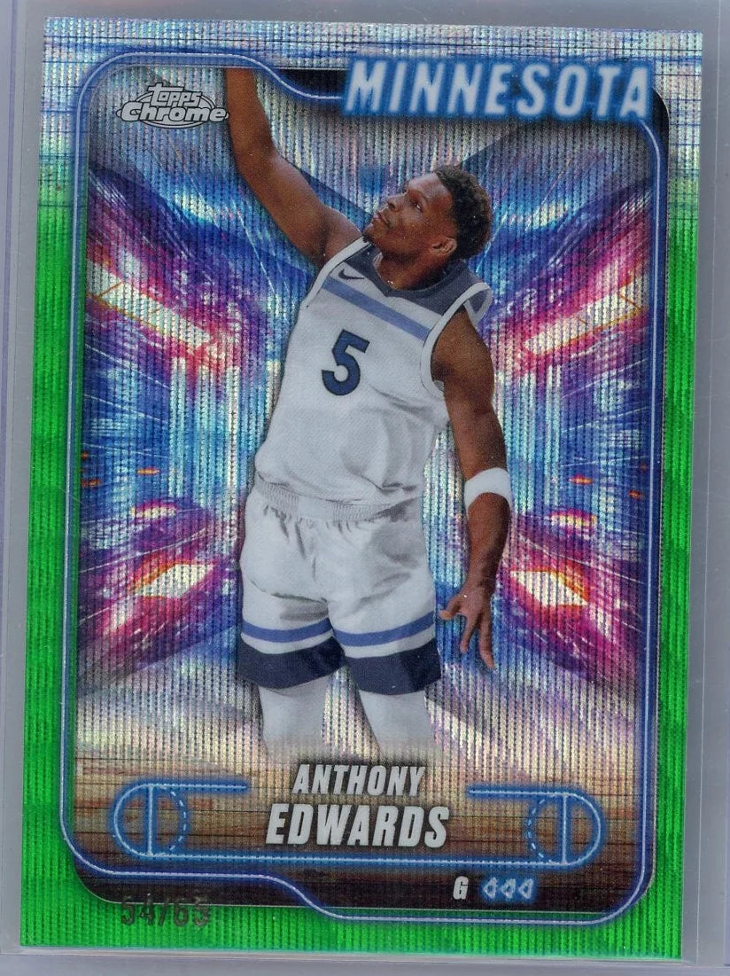 Anthony Edwards 2025 Topps Chrome Green #'d 54/65