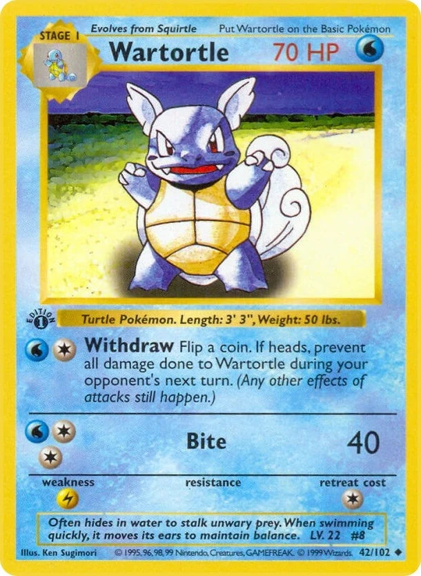 Wartortle (042/102) (Base Set (Shadowless)) (BSS)
