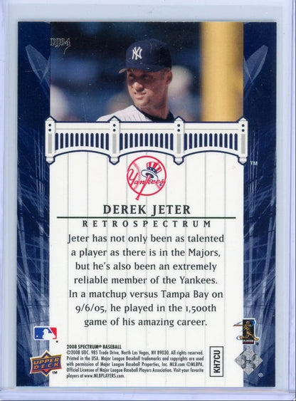 Derek Jeter 2008 Upper Deck Spectrum #DJ84