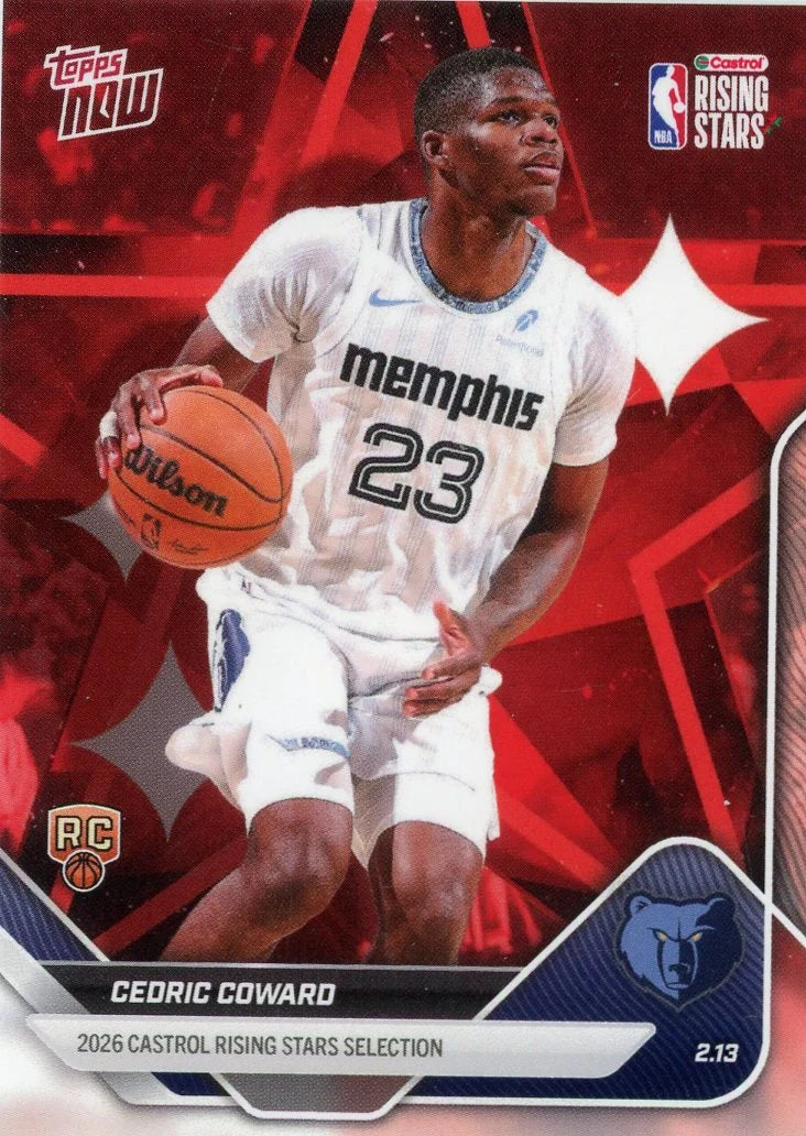 Cedric Coward 2026 Topps NOW Rising Stars rookie card #RS9