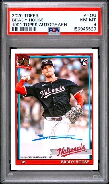 Brady House 2026 Topps Series 1 1991 Topps Autograph PSA 9