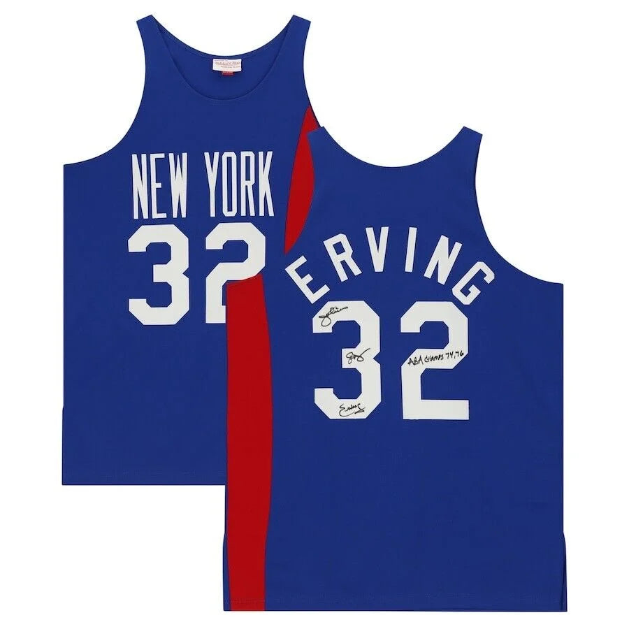Julius Erving New York Nets Autographed Blue Mitchell/Ness Hardwood Classic