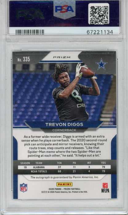 Trevon Diggs 2020 Panini Prizm Auto PSA 10