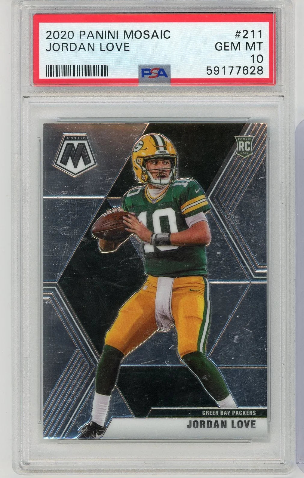 Jordan Love 2020 Panini Mosaic Rookie Card #211 PSA 10