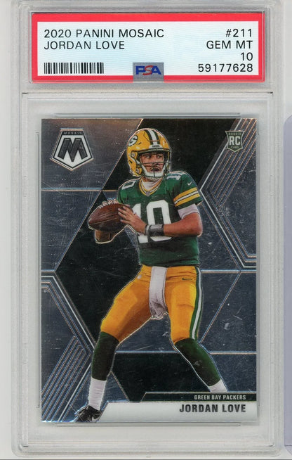Jordan Love 2020 Panini Mosaic Rookie Card #211 PSA 10
